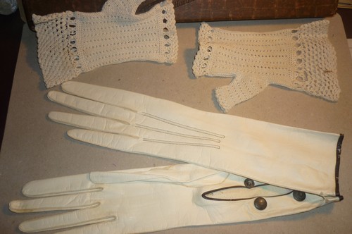 Vintage damen leder handschuhe - vintage,