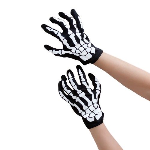 Skelett handschuhe schwarz - skelett,