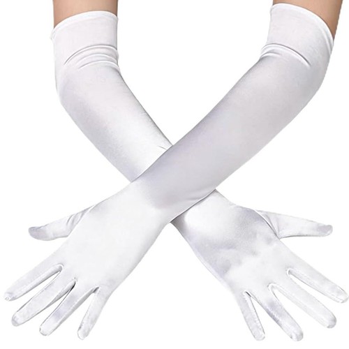 Satin handschuhe weiss - satin,