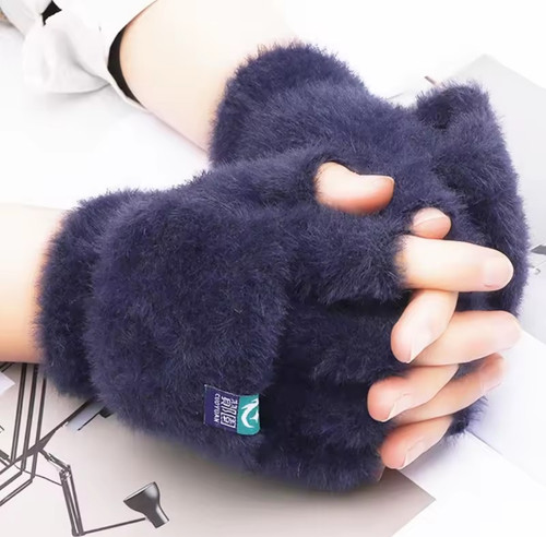 Plüsch fingerlose handschuhe - plüsch,