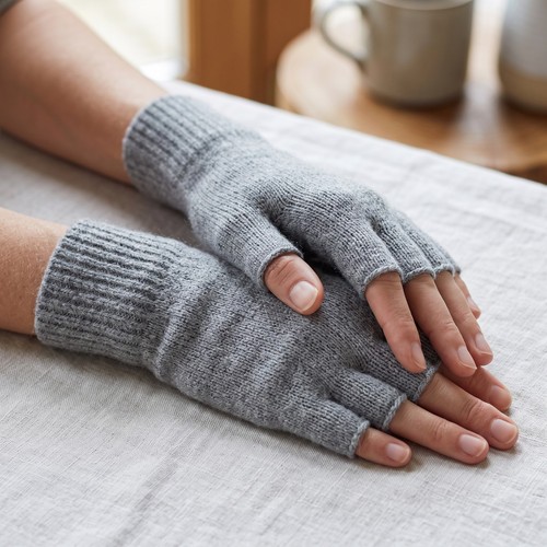 Fingerlose handschuhe hellgrau - fingerlose,