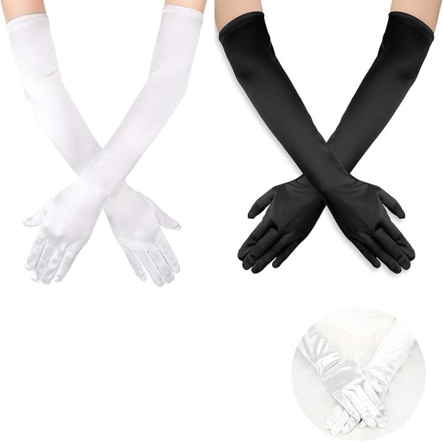 Paar handschuhe weiß lang - paar,