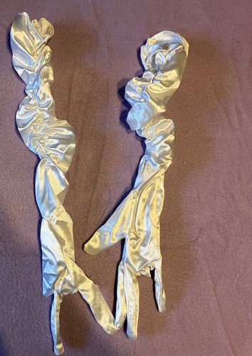 Satin lange handschuhe - satin, weiß