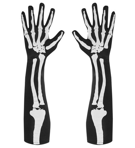 Skelett handschuhe lang - skelett-handschuhe,