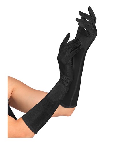 Ellbogenlange satin handschuhe - satin,